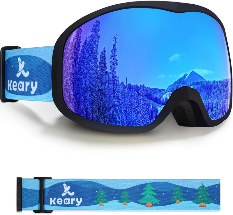 Keary Kids Ski Goggles for 3-14 Snowboard Goggles Kids Toddler Boys Girls Youth Snow Goggles 100% UV Protection Anti-Fog - Image 1